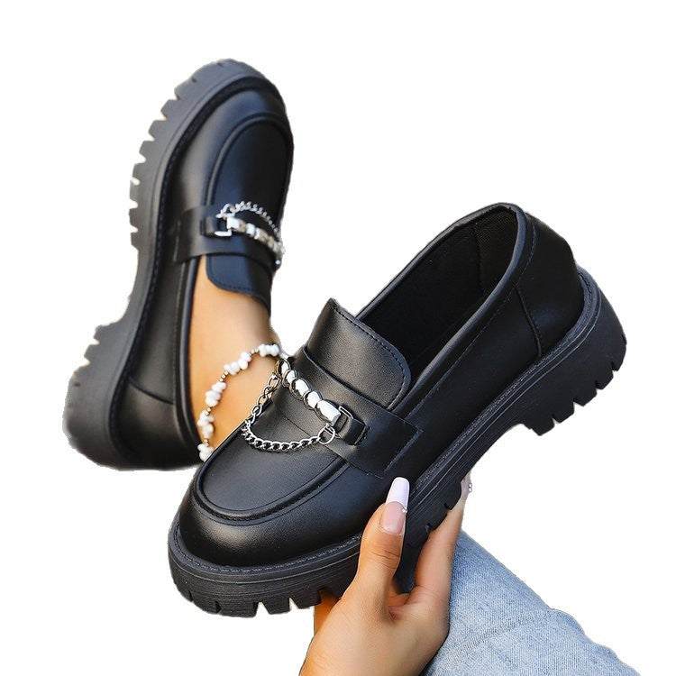 Damen Loafers mit dekorativer Kettenapplikation und robustem Profil R&B