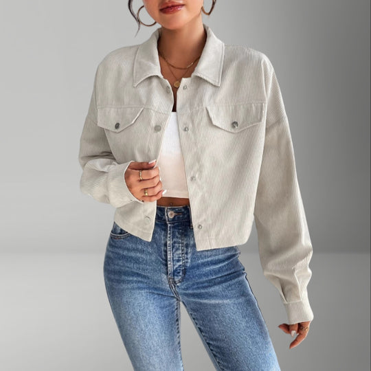 Damen Kurzjacke aus cordartigem Material R&B