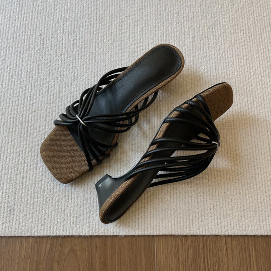 Damen Sandalen mit elegantem Flecht-Design und komfortablem Plateau R&B
