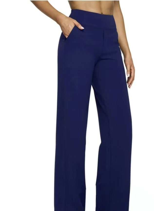 Damen Weit geschnittene Komfort-Hose mit elastischem Bund und praktischen Taschen R&B