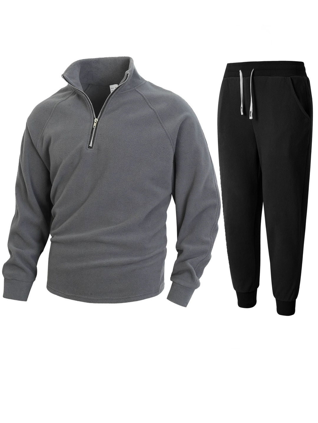 Herren Fleece-Relaxanzug mit halblangem Reißverschluss R&B