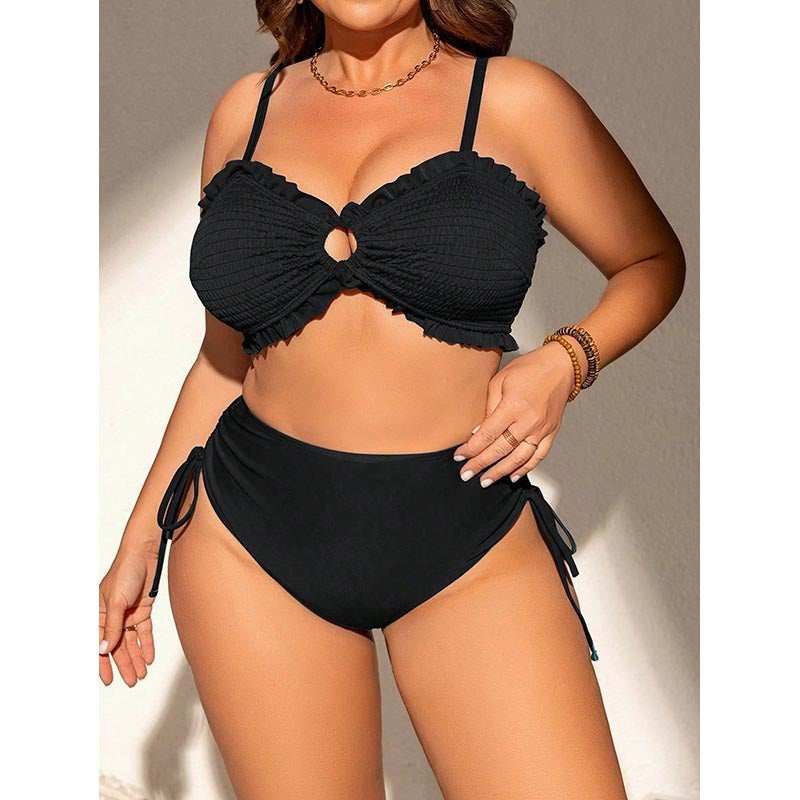 Damen Bandeau-Bikini mit Rüschendetails und verstellbaren Trägern R&B