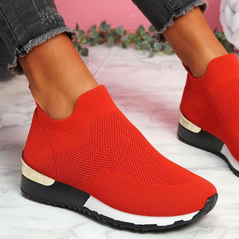 Damen modische Strick-Sneaker mit atmungsaktivem Obermaterial R&B