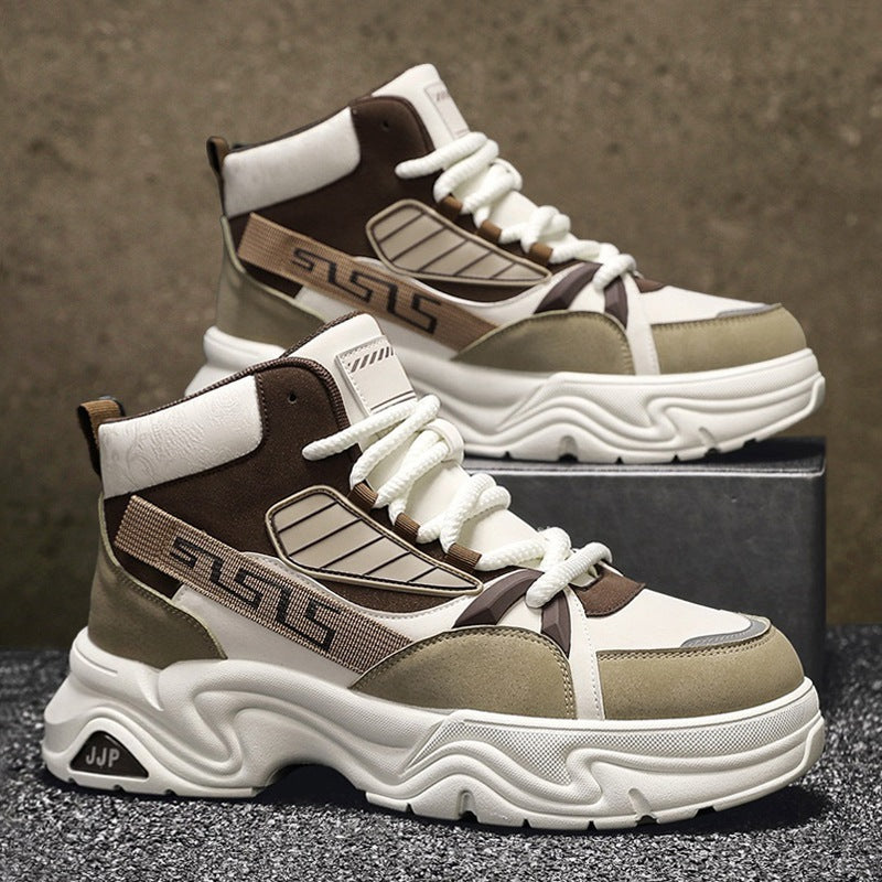 Damen Sportliche High-Top Sneakers mit kontrastierenden Designs und rutschfester Sohle R&B