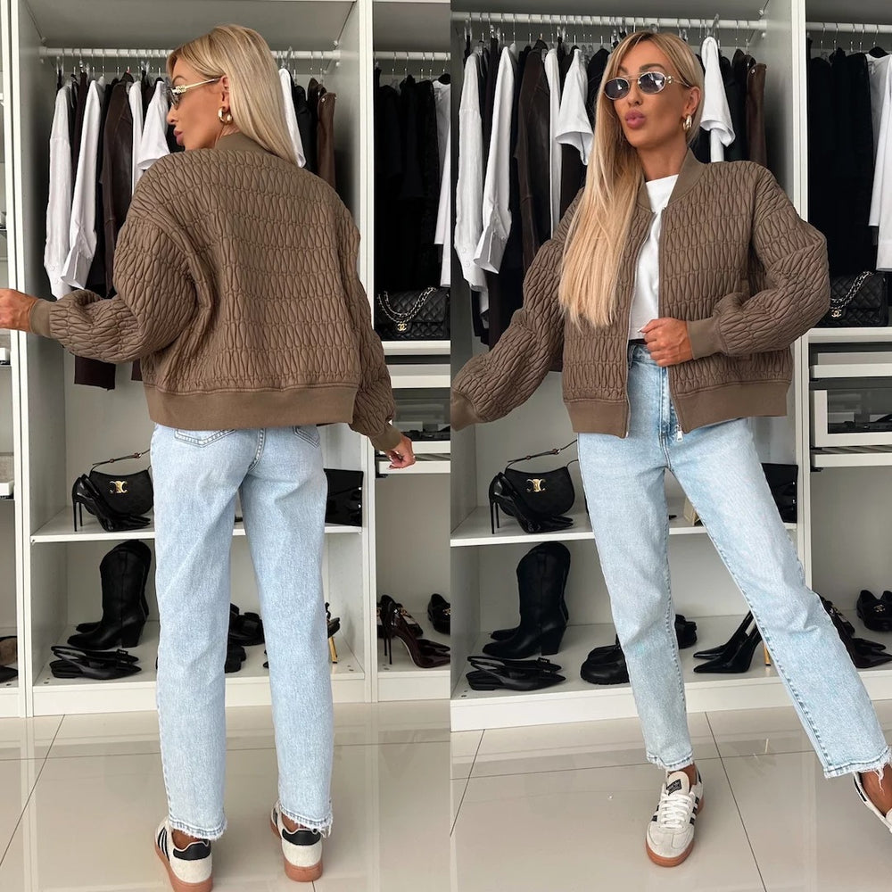 Damen elegante Steppjacke mit voluminösen Ärmeln R&B