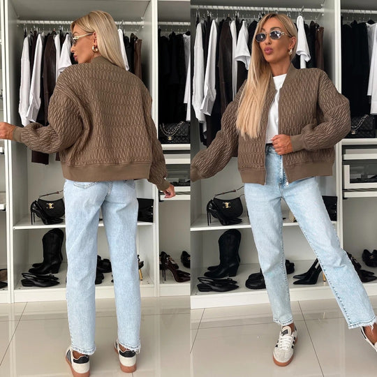 Damen elegante Steppjacke mit voluminösen Ärmeln R&B