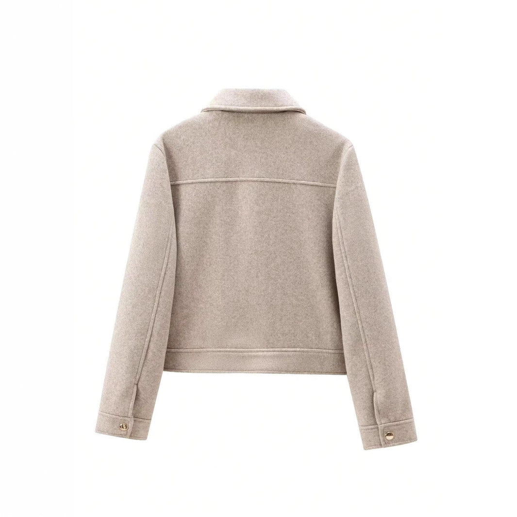 Damen modische kurz geschnittene Jacke mit praktischen Pattentaschen R&B