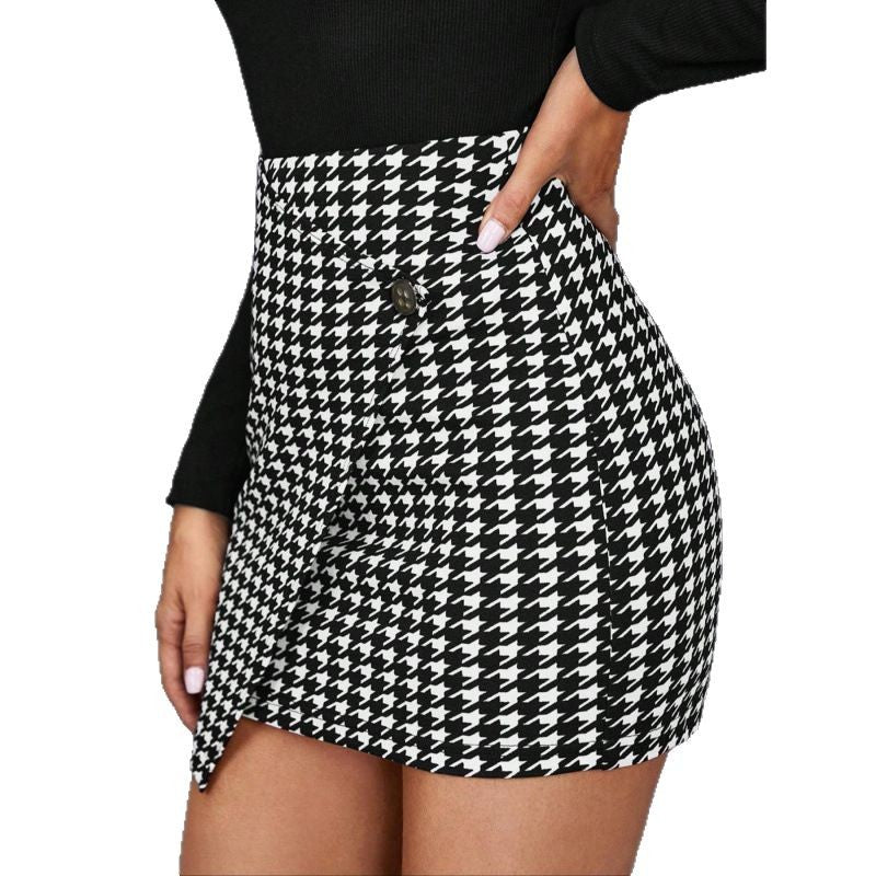 Damen Minirock mit asymmetrischem Schnitt und Knöpfen R&B