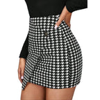 Damen Minirock mit asymmetrischem Schnitt und Knöpfen R&B