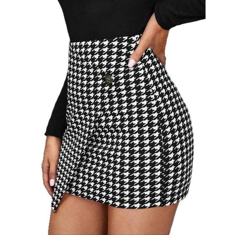 Damen Minirock mit asymmetrischem Schnitt und Knöpfen R&B