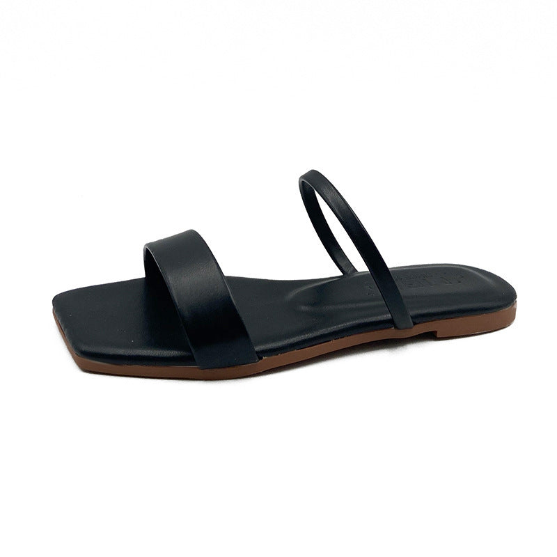 Damen Offene Fußbett-Sandalen mit zweifachem Riemchen und komfortabler Sohle R&B