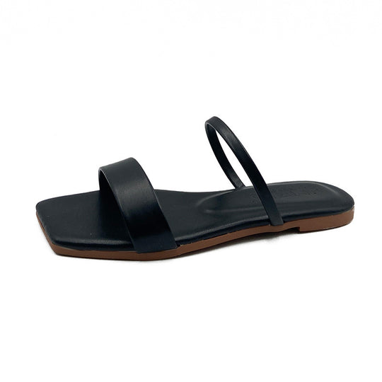Damen Offene Fußbett-Sandalen mit zweifachem Riemchen und komfortabler Sohle R&B