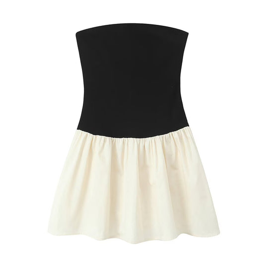 Damen Trägerloses Kleid mit ausgestelltem Rock R&B