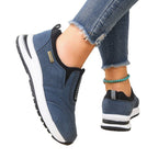 Damen Sportliche Slip-On Sneakers mit atmungsaktiver Oberflächenstruktur und rutschfester Sohle R&B