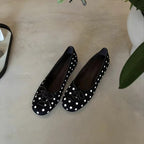 Damen Ballerinas mit charmantem Punktemuster und zierlichem Schleifendetail R&B