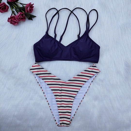 Damen Triangel-Bikini mit mehrfachen Trägern R&B