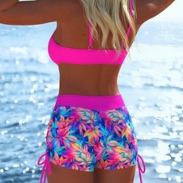Damen modischer Bikini-Set mit Schößchen und verstellbarem Träger R&B