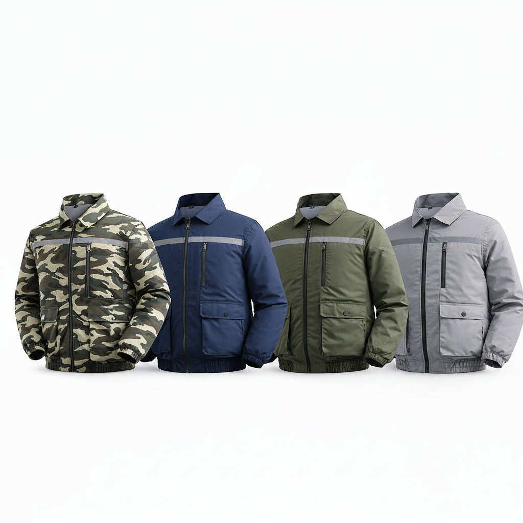 Herren nan belüftete Arbeitsjacke mit integrierten Lüftern, USB-Stromanschluss und reflektierenden Einsätzen R&B