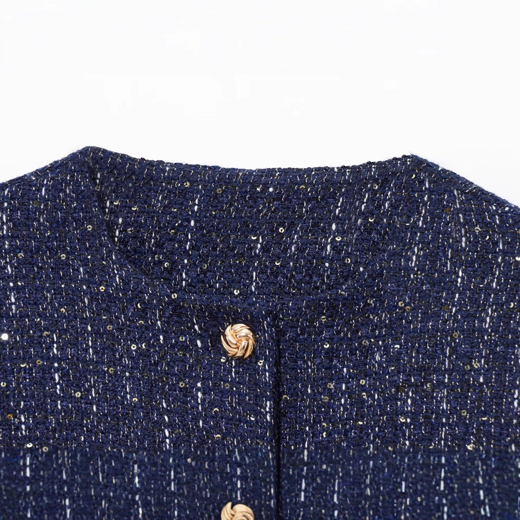 Damen trendige tweed Jacke R&B