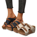 Damen Wedge-Sandaletten mit verstellbaren Riemen und ergonomischem Korkfußbett R&B