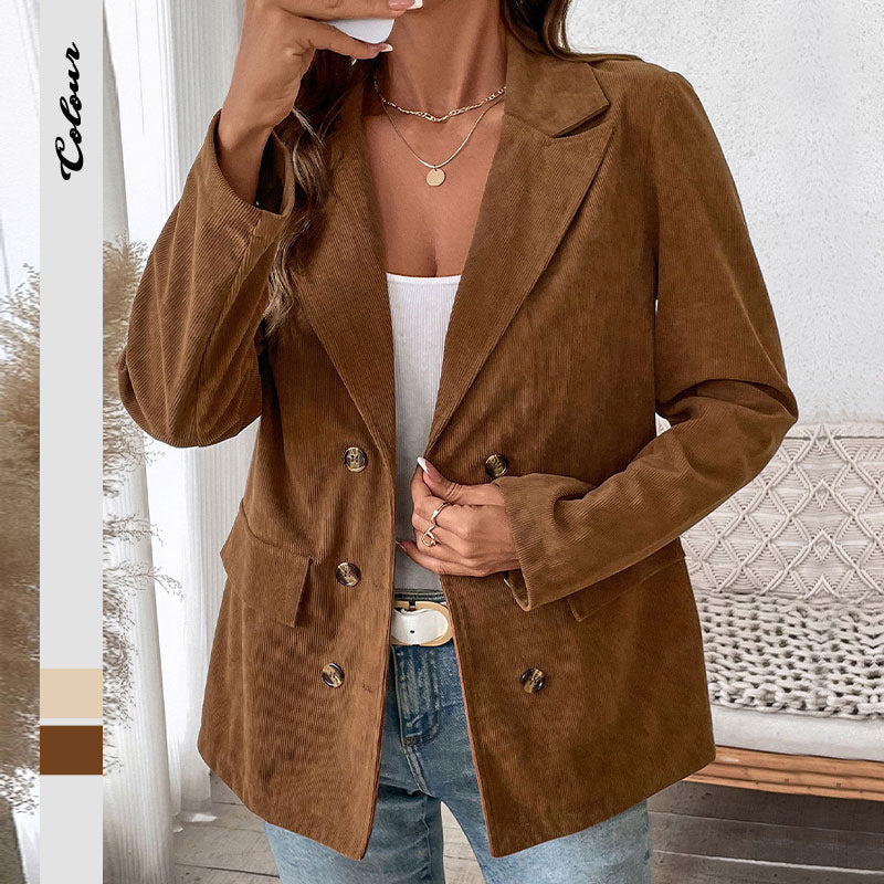 Damen modischer Rippenstoff Blazer mit elegantem Schnitt R&B