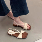 Damen elegante Sandalen mit dekorativem Schleifendetail und rutschfester Sohle R&B