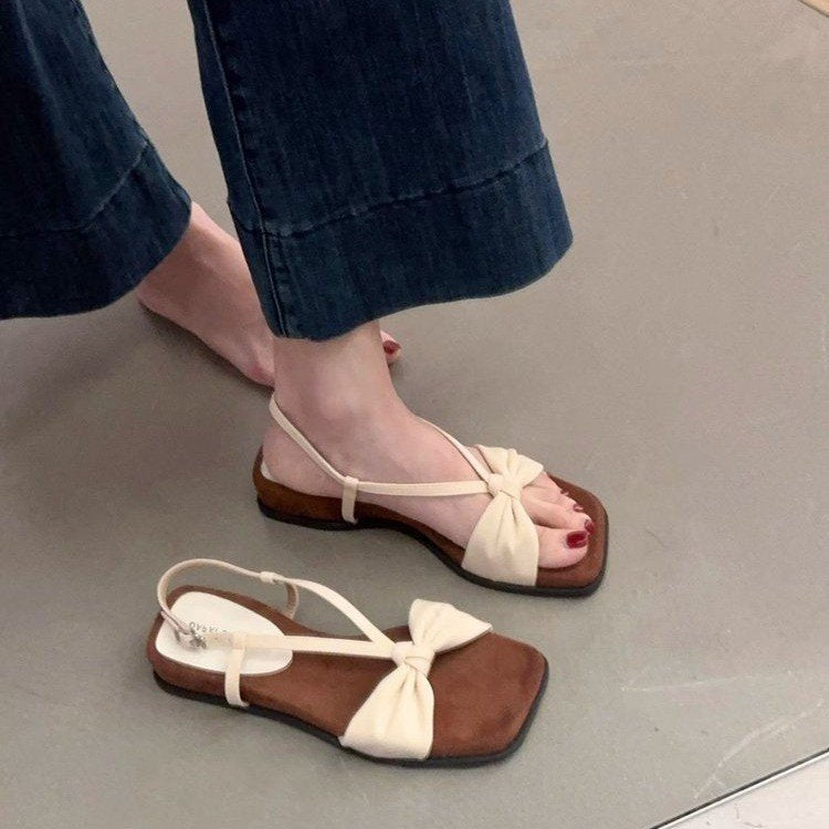 Damen elegante Sandalen mit dekorativem Schleifendetail und rutschfester Sohle R&B