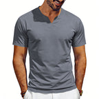 Herren nan V-Ausschnitt-Sportshirt mit ergonomischen Formnähten und elastischem Jersey R&B