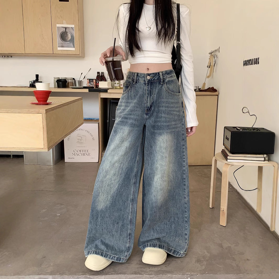 Damen Hochtaillierte Weitjeans im trendigen Streetstyle R&B