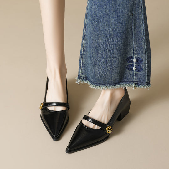 Damen elegante Pumps mit modischer Schnallenverzierung R&B