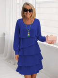 Damen Cerulean-Farbige Layered Kleider