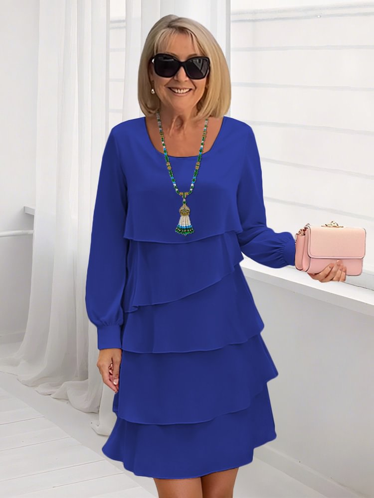 Damen Cerulean-Farbige Layered Kleider