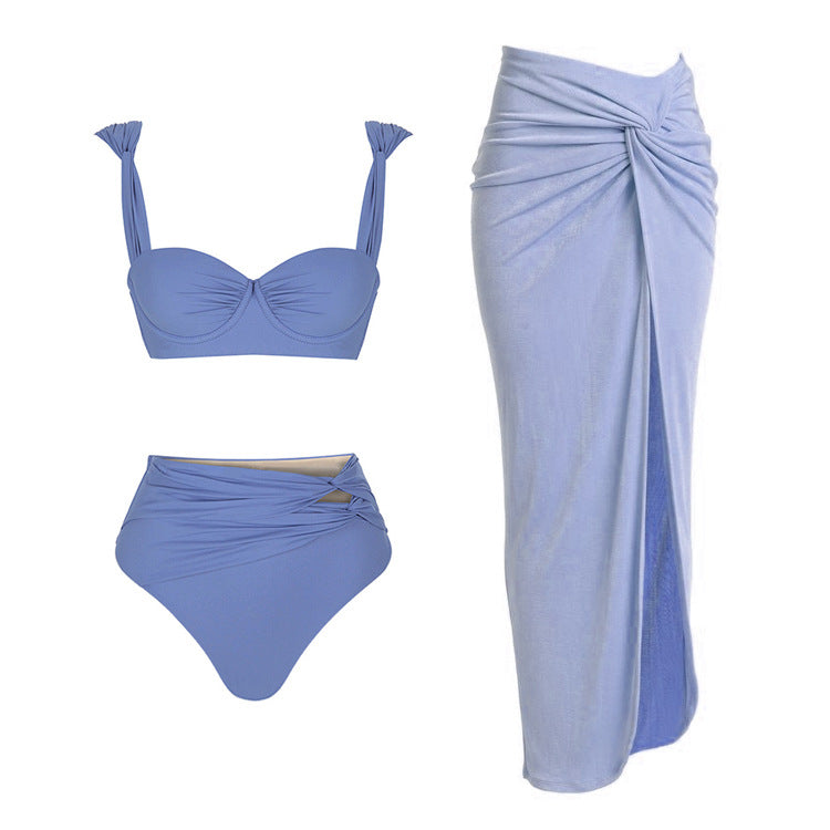 Damen Badeanzug mit raffinierten Drapierungen und eleganten Goldakzenten R&B