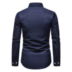 Herren elegantes Langarmhemd mit auffälligem Paisley-Muster R&B