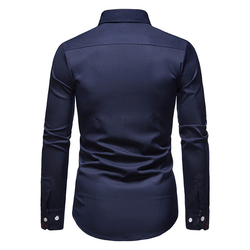 Herren elegantes Langarmhemd mit auffälligem Paisley-Muster R&B