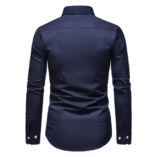 Herren elegantes Langarmhemd mit auffälligem Paisley-Muster R&B