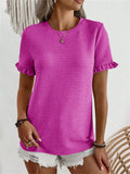 Damen Trendiges T-Shirt mit Rüschendetails und strukturierter Oberfläche R&B