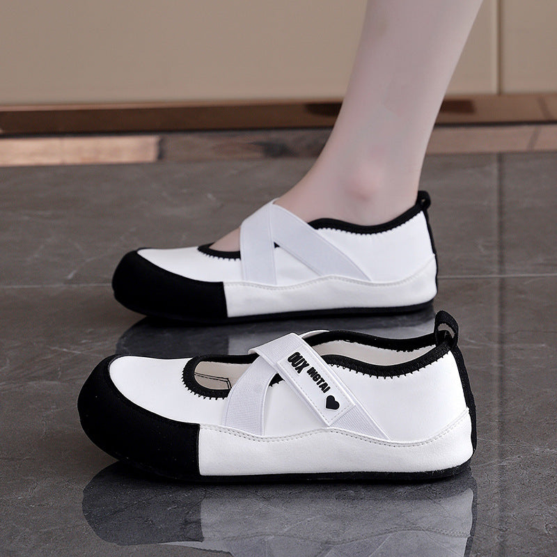 Damen Ballerinas mit Kreuzriemen und rutschfester Sohle R&B