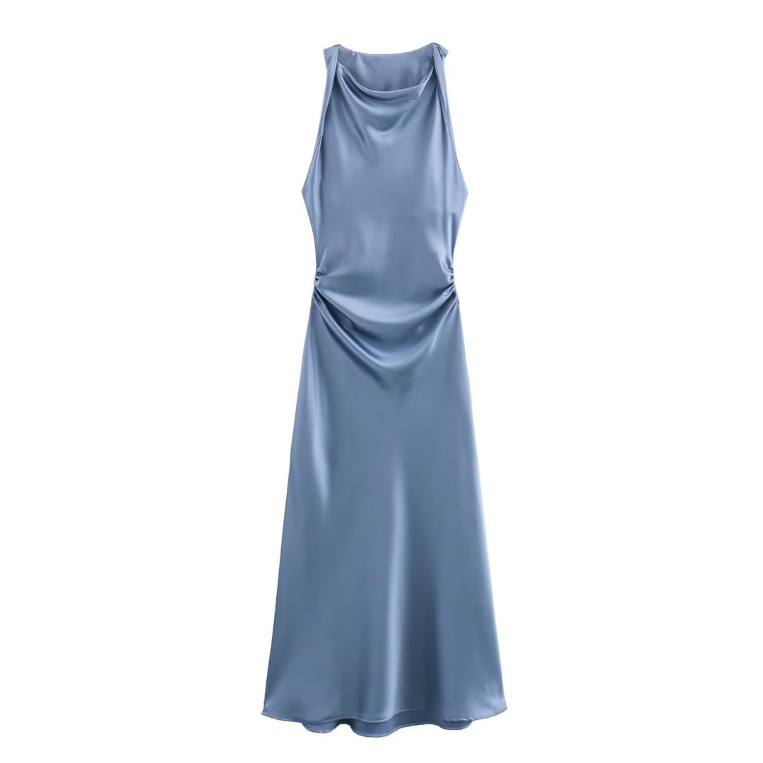 Damen elegantes Sommerkleid mit fließendem Schnitt und charmanten Rüschendetails R&B