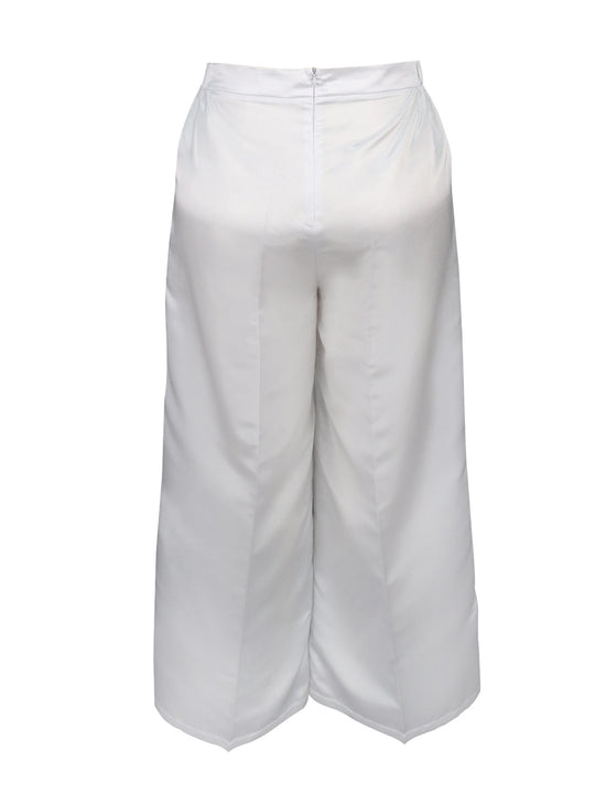 Damen Elegante weit geschnittene Satin-Hose R&B