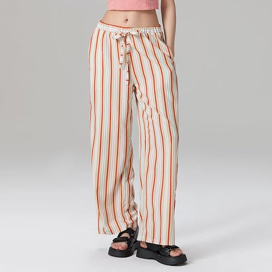 Damen lässige Maxi-Shorts mit verstellbarem Bund und modernem Streifenmuster R&B
