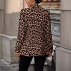 Damen modischer Blazer mit Leopardenmuster und taillierter Passform R&B