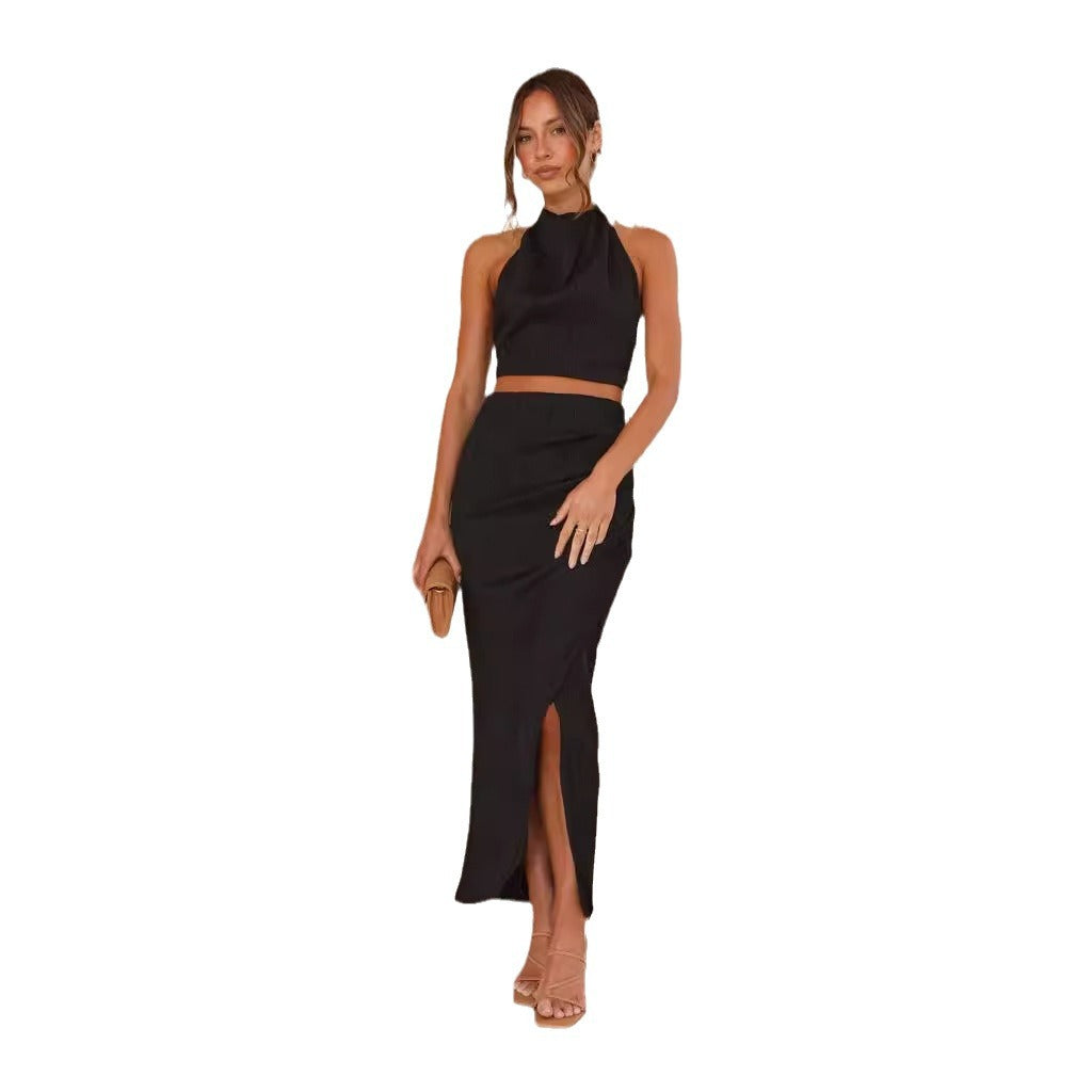 Damen Maxikleid im eleganten Hochkragenstil mit seitlichem Schlitz und figurschmeichelndem Schnitt R&B