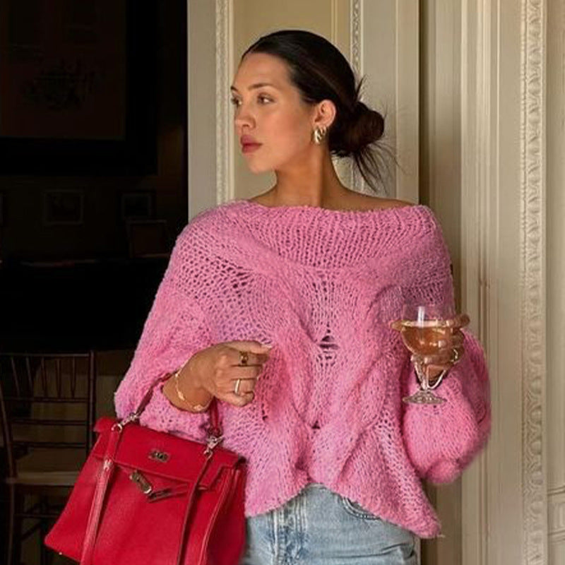 Damen Grobstrickpullover mit luftigem Schnitt und innovative Struktur R&B