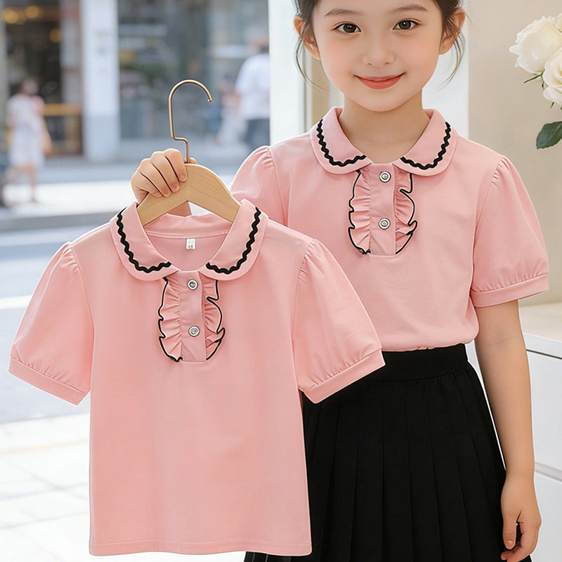 Mädchen modische Bluse mit Rüschendetails R&B