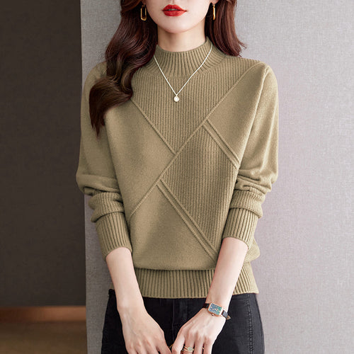 Damen eleganter Pullover mit strukturiertem Rippdesign R&B