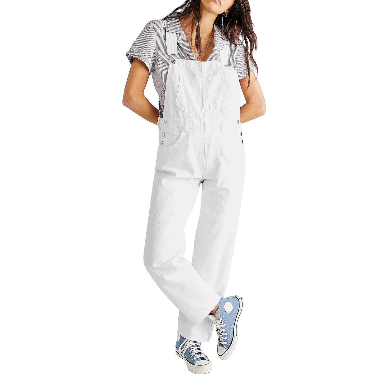 Damen Latzhose im lässigen Schnitt mit trendigen Details R&B