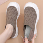 Damen Slip-On Freizeitschuhe mit elastischem Strickoberteil und rutschfester Sohle R&B