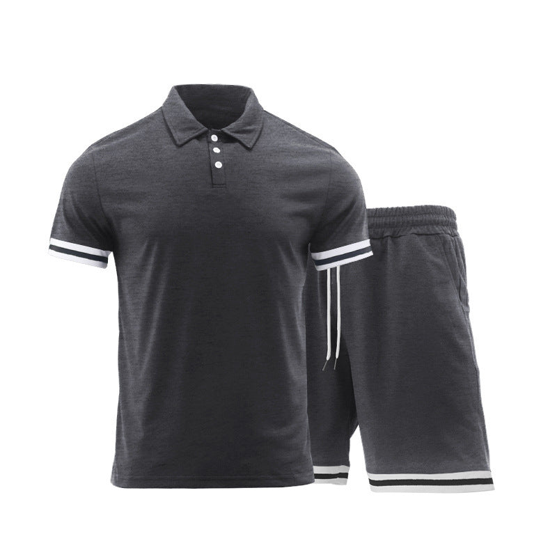 Herren Sportliches Kurzarm-Set mit hochwertigen Kontraststreifen und elastischem Bund R&B