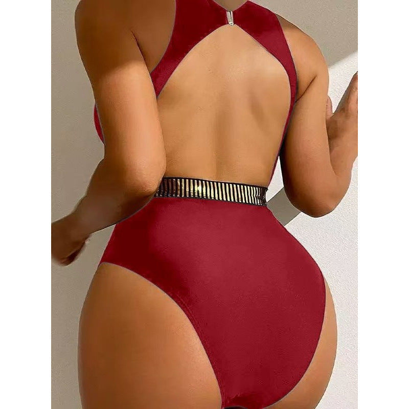 Damen Badeanzug mit Cut-Out Design und modischen Akzenten R&B